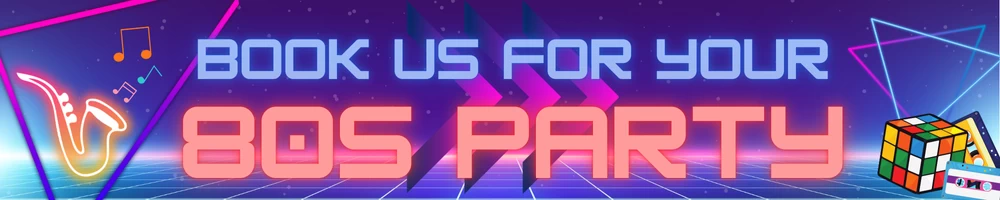 80s party duo banner